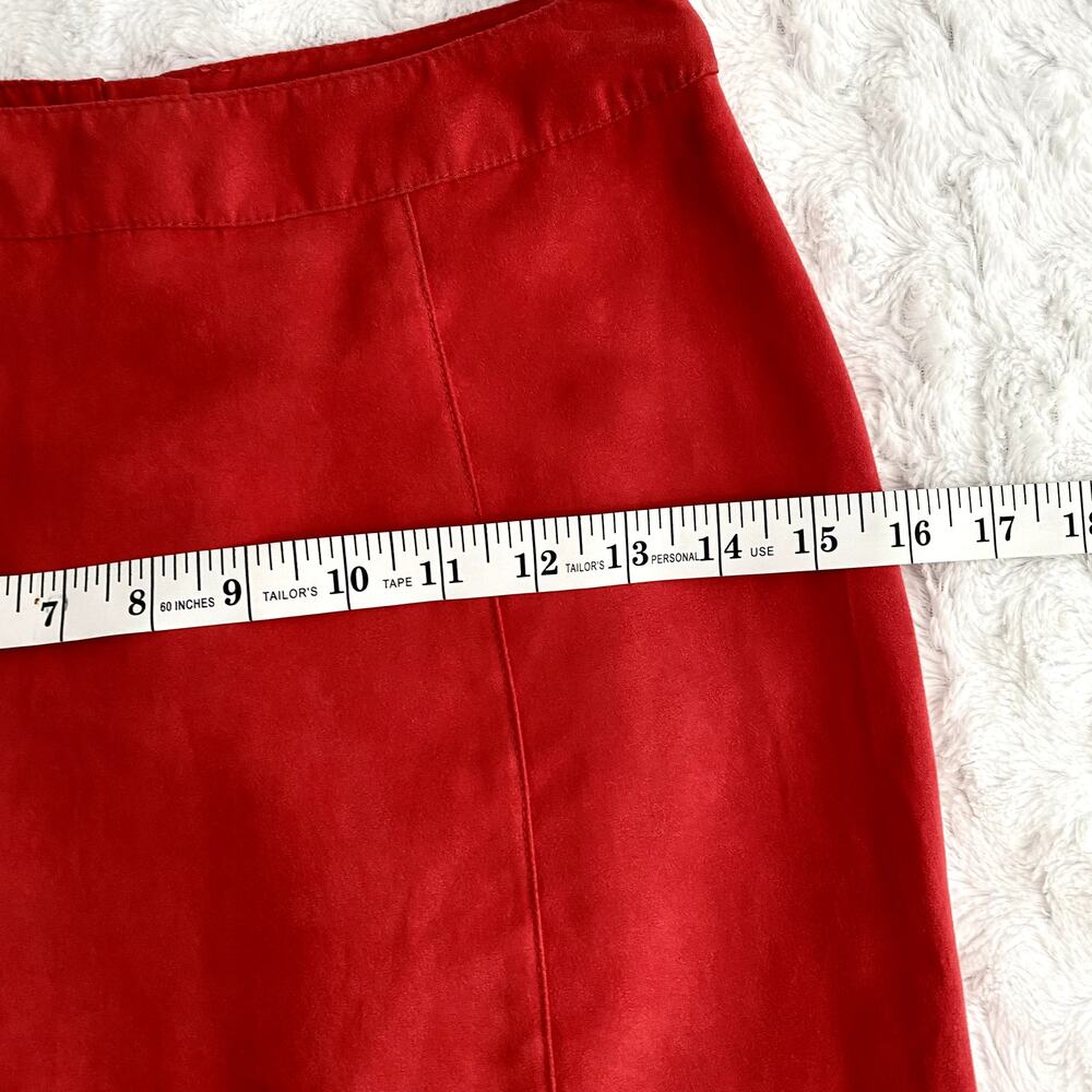 H&M x Coachella Red Faux Suede Fringe Fitted Boho Festival Maxi Skirt 2 - Picture 7 of 7